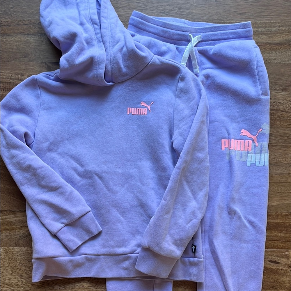 Puma Kids Light Purple Sweatpants & Hoodie Set